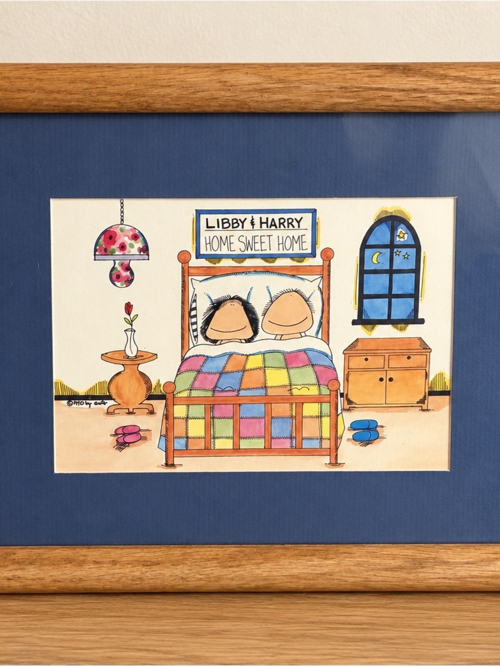 'Home Sweet Home' Framed Wall Art - Blue Mat